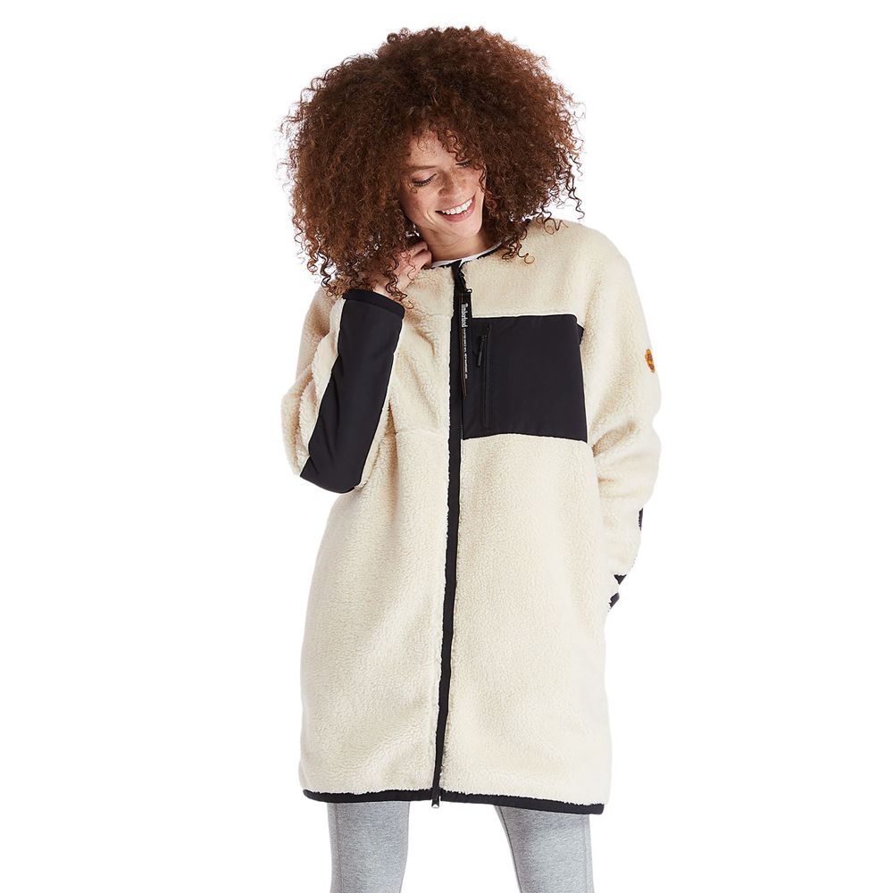 Timberland Womens Jackets Long Fleece - White - India PI3970618